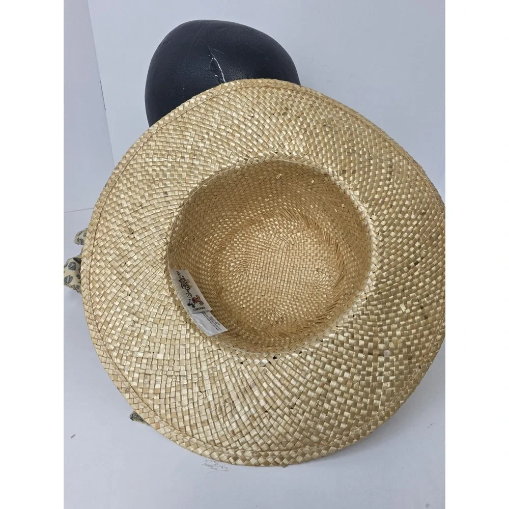 Walt‎ Disney World sun hat straw leopard bow